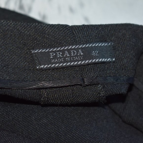 Prada Charcoal Flat Front Dress Pants - Picture 3 of 5